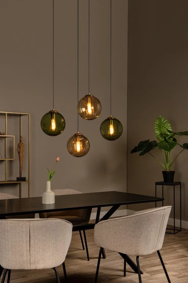 Lucide MONSARAZ - Hanglamp - 4xE27 - Groen - sfeer 1